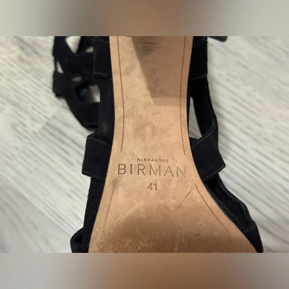 Alexandre Birman Loretta Black Suede Cutout Block Heels Size 41 /11 US $995 EUC - Picture 12 of 15